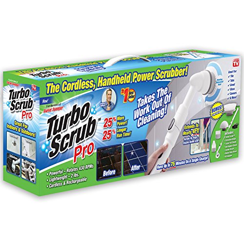 Ontel Turbo Scrub PRO - 360 Cordless Rechargeable Floor Scrubber and Tile Cleaning Machine