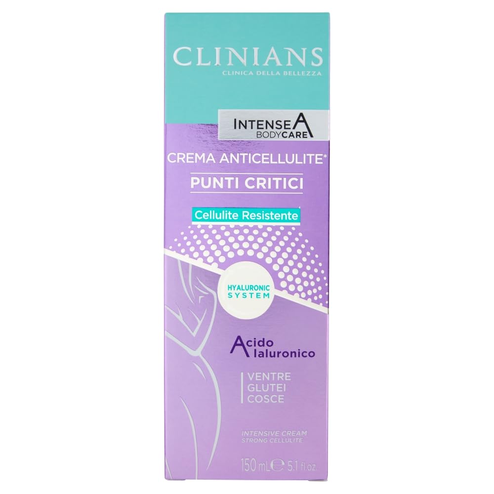 CLINIANS | Intense A Kritischen Stellen, Anti-Cellulite Creme,Skincare Remodellierung, Dermatologisch Getestet, Made in Italy, 150 ml