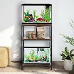 Aquarium Stand, 10 Gallon Fish Tank Stand with Storage, 3 Tier Metal Frame Cabinet Suitable for Fish Tank, Turtle Tank, Rustic Brown (10 Gallon) - Image 4
