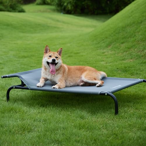 Sweetnight Elevated Cooling Dog Bed - Breathable Mesh Raised Pet Cot with Anti-Slip Feet