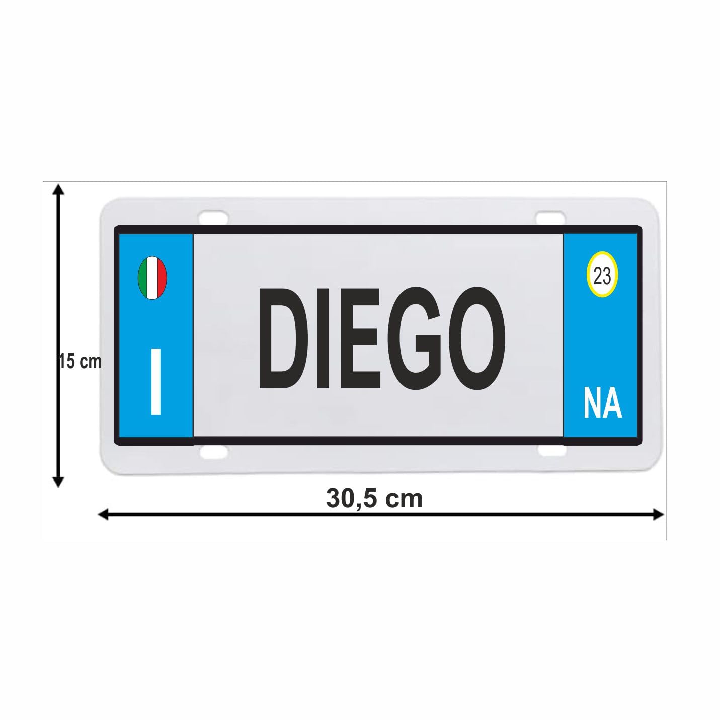 AMA SHOP targa auto personalizzata con nome data e numeri o frase, Alluminio, con stampa sublimatica, Ventose incluse| idea regalo |