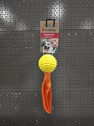 Flamingo Spielzeug für Hunde Lipa Ball Gelb & Orange - 21x6,4x6,4cm - Schwimmfähig