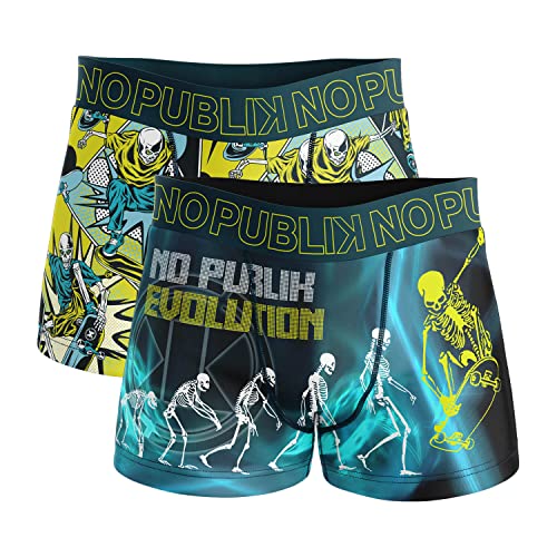 No Publik Lot de 2 Boxers Enfant Skull Cover