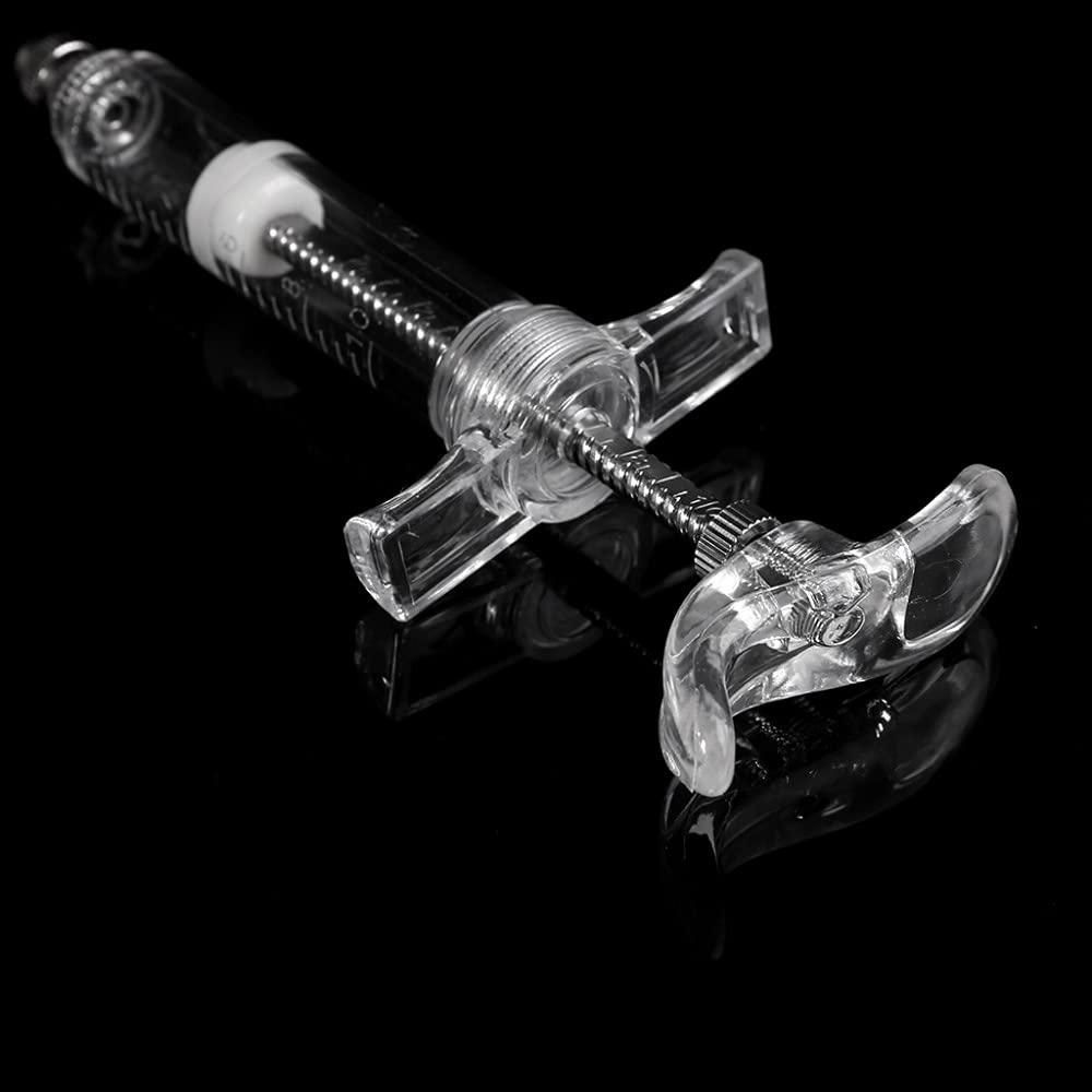 Clear Plastic Veterinary Syringe, Reusable Multi-Purpose Animal Poultry Measuring Watering Refilling Filtration Feeding Syringe, Pack of 1, 100ml