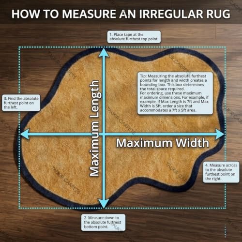 Image of Irregular Shag Area Rug, Super Soft Fluffy Plush Carpet, Modern Organic Shape Floor Rug for Living Room, 6 x 8 Feet (182.88 x 243.84 cm) Yellow /Blue