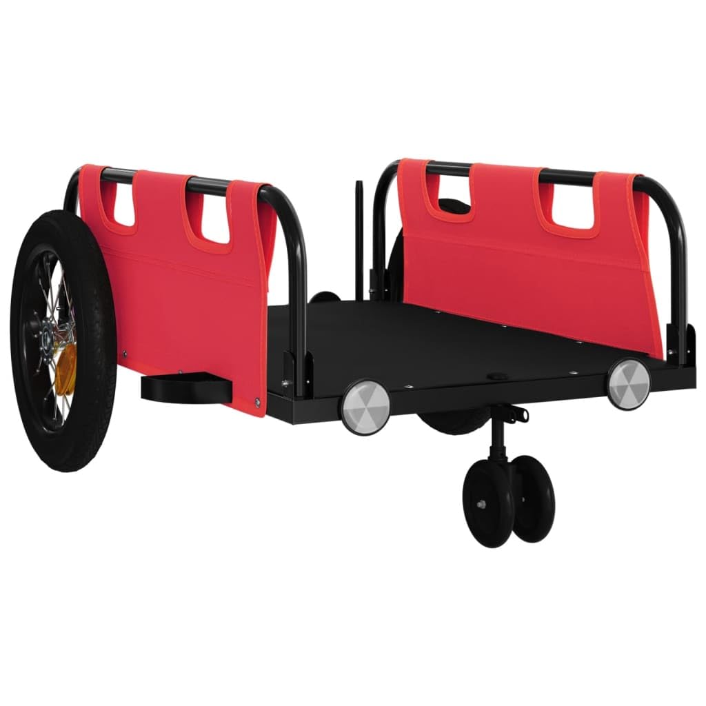 Genérico Remolque para Bicicletas Hierro y Tela Oxford Rojo,Deportes,Actividades al Aire Libre,Ciclismo,Accesorios para Bicicletas,Remolques para Bicicletas,94181