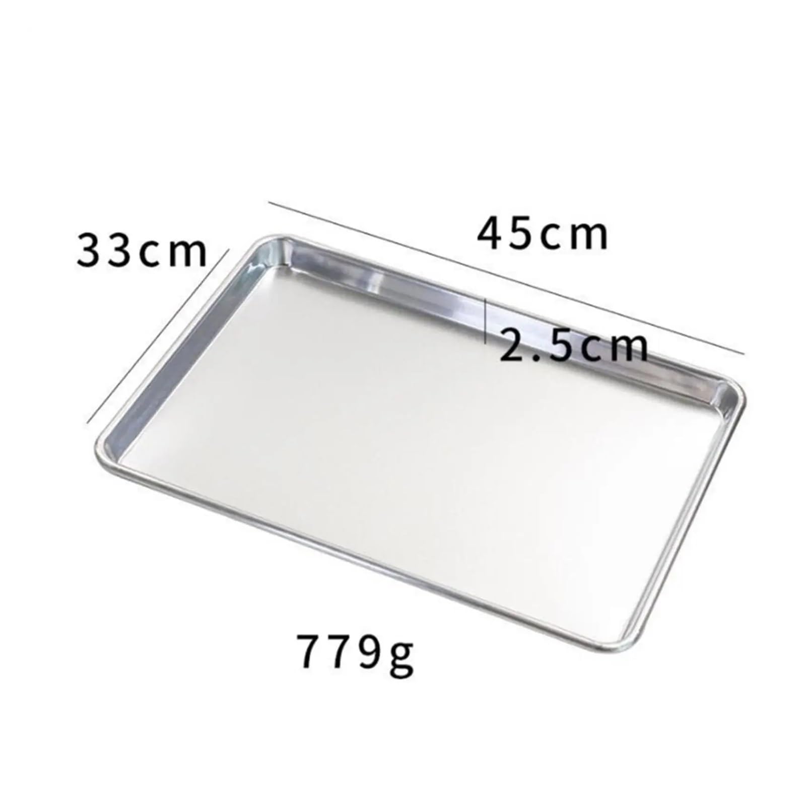 Bandeja para hornear rectangular de aleación de aluminio 45x33x2,5cm
