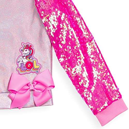 JoJo Siwa Unicorn Girls Sequin Zip Up Bomber/Moto Jacket Little Kid to Adult4