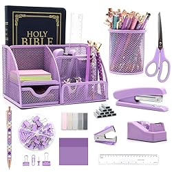 12 in 1 Purple Desk Organizers and Accessories Set
