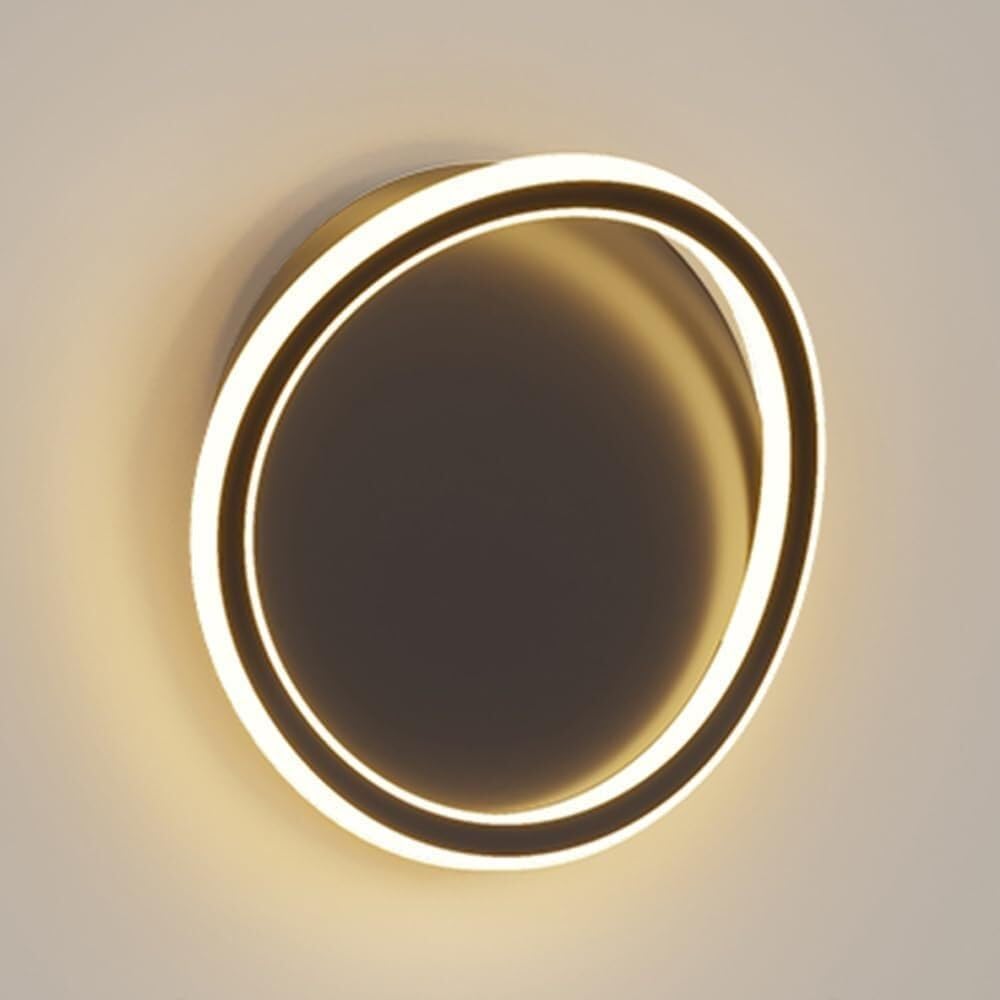 JKJZSALJ Minimalism Round Shape Wall Lamps All Copper Wall Sconces 12W Three Color Dimmable Wall Light for Bedside Background Wall Living Room Foyers,D,D