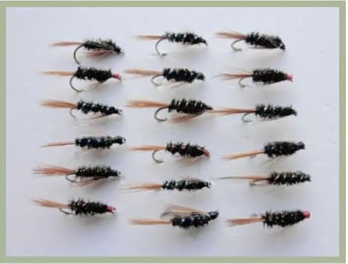 BARBLESS Diawl Bach nymph, 18 pack, 4 colours, size choice, trout flies, fly fishing (12)