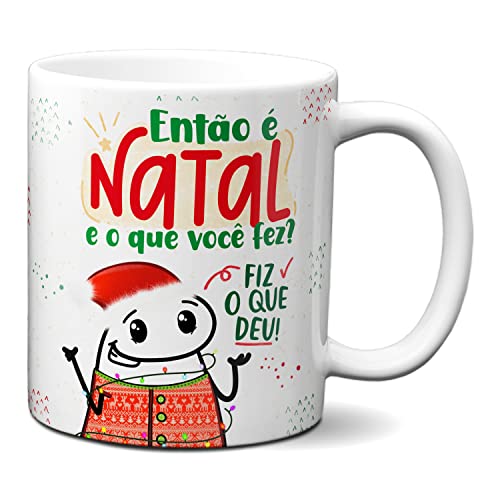 Caneca Presente Natal Engraçado Flork Fiz O Que Deu Xícara (Branca)