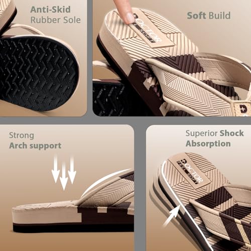 Image of Men Stylish Thong Slippers with Textured Anti-Slip Sole, Comfortable Cushioned Footbed, Lightweight Everyday Wear Slippers for Indoor and Outdoor Use