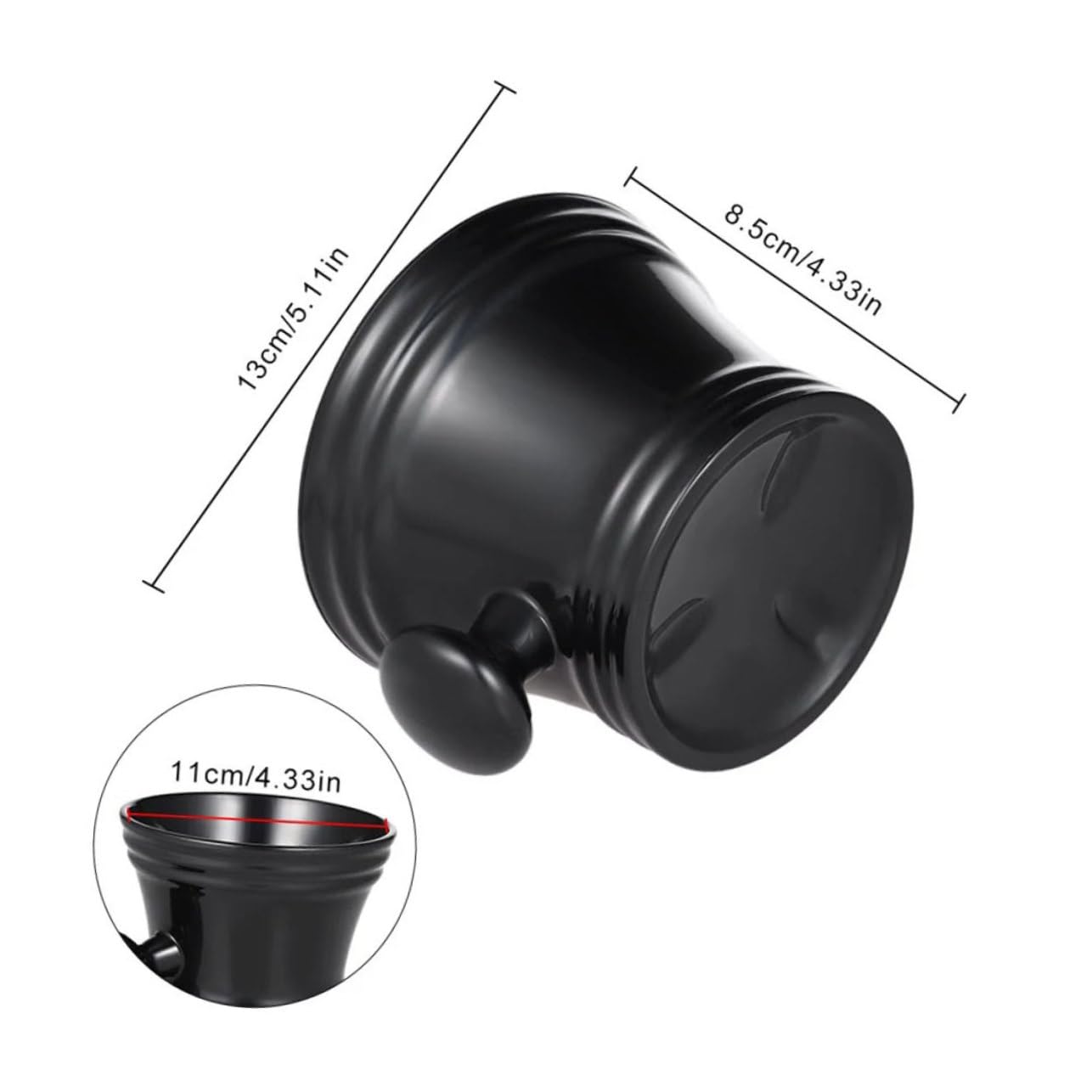 VICASKY Classic Shaving Bowl Plastic Shaving Soap Cup Black with Ergonomic Handle for Men
