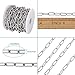 Pandahall 16.4 Feet 304 Stainless Steel Paperclip Chains Necklace 17x7.4x1.6mm Unwelded Strong Oval Cable Chains Links with Spool for Jewelry Making