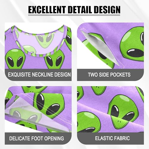 Cute Alien Ufo Pajama Set Pajamas Sleepwear Nightwear Loungewear Clothes Set B04040174