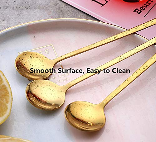 10 Pack Espresso Spoons,Accfore Gold Plated Stainless Steel Mini Teaspoons Set For Coffee Sugar Dessert Cake Ice Cream Soup Antipasto Cappuccino,5.3 Inch #TOP5