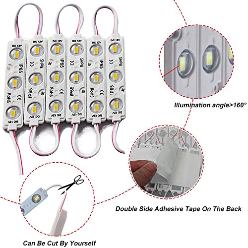 Image of LED Module, 3000K LED Decorative Light 20pcs 9.8Ft 5730SMD 150LM Per LED Module Lights Decorative Light for Letter Sign Advertising Signs with Tape Adhesive Backside (Warm White Light)
