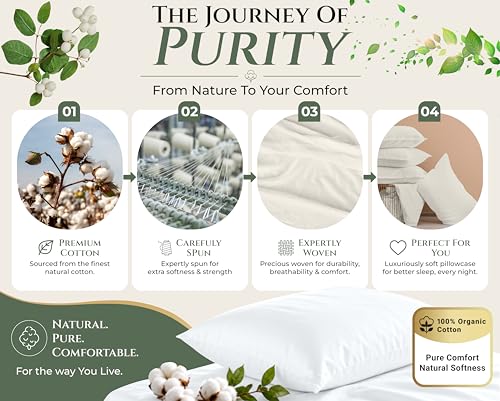 Image of Royale Linens 100% Cotton Pillow Cases Standard Size Set of 2 - Percale Pillowcase - Sand Pillow Cases Super Soft Cooling & Breathable Hotel Cotton Pillowcases, Fits Standard Pillows (20 inchx26 inch, Sand)