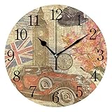 Multifunción: reloj de pared de pintura artística, se puede colgar en la pared o en la mesa de exhibición, adecuado para más ocasiones para oficina, aula, hogar, dormitorio, sala de estar, baño, cocina, etc.