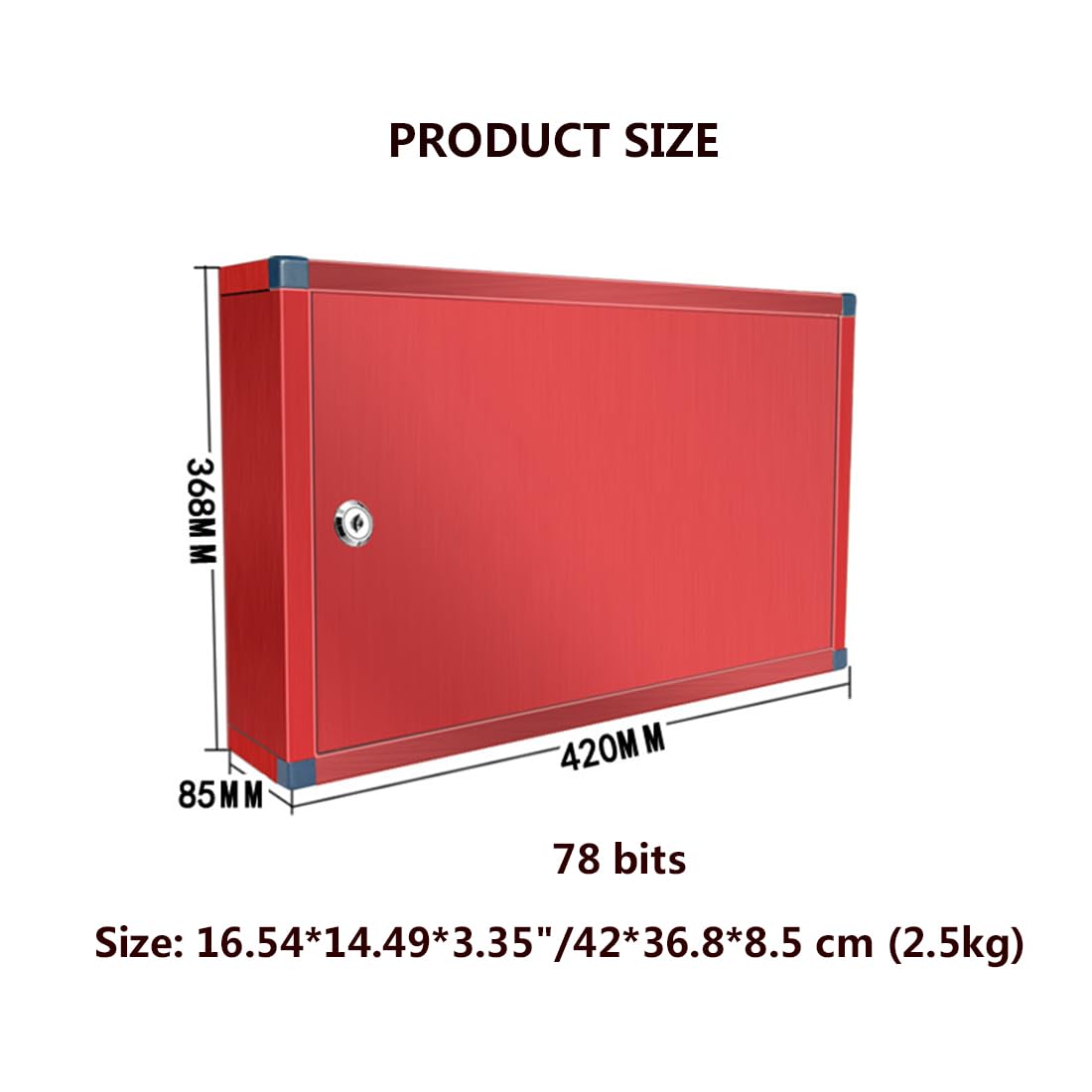 Armoire À Clés en Acier Inoxydable À 78 Clés Boite A Clefs Securisee Exterieur Verrouillable Boite A Cles Murale avec Crochet Et Étiquette pour Garage Bureau,Rose Gold