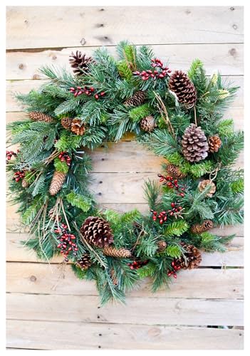 Couronne de Noël artificielle extérieure et pin pour décoration de fêtes
