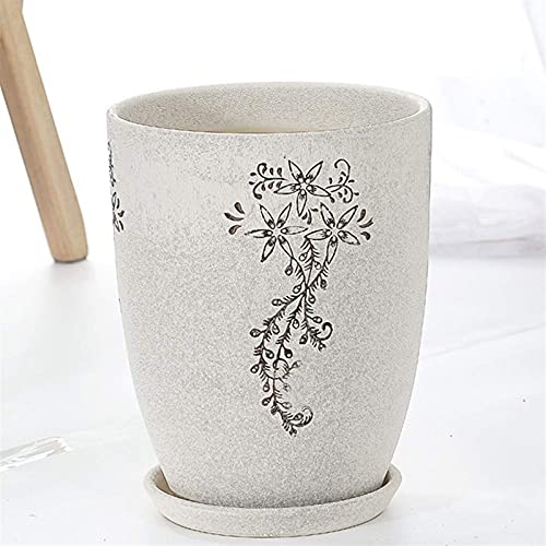 Maceta de porcelana blanca para decorar su balcón con cactus grandes