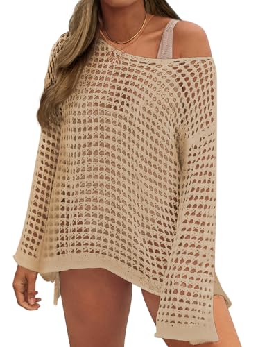 Image of CoCozy Crochet Cover Up for Women Mesh Hollow Out Bikini Cover Ups for Swimwear Summer Swimsuit 2026