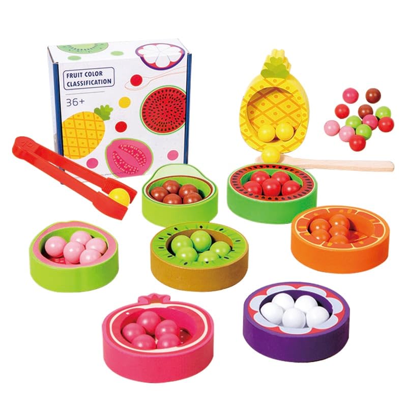 Dr. MUYA Montessori Toy for 2 3 4 5 Years, Toddler Toy, Wooden Toys, Educational Toys for 2-3 Year Olds, Colour Sorting, Gift for Boys Aged 25 Years