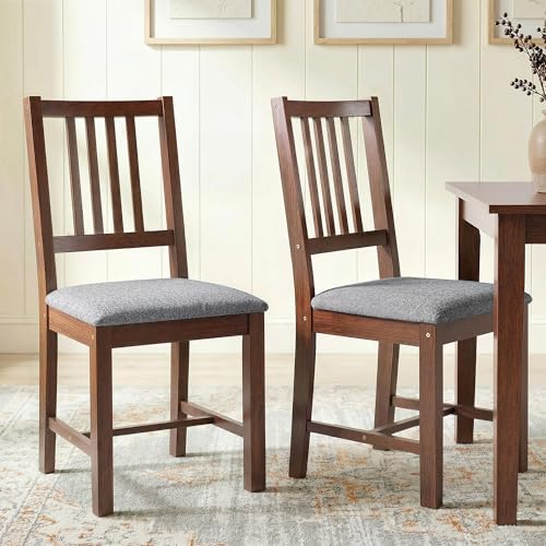 HOMCOM Slat Back Rubberwood Dining Chairs