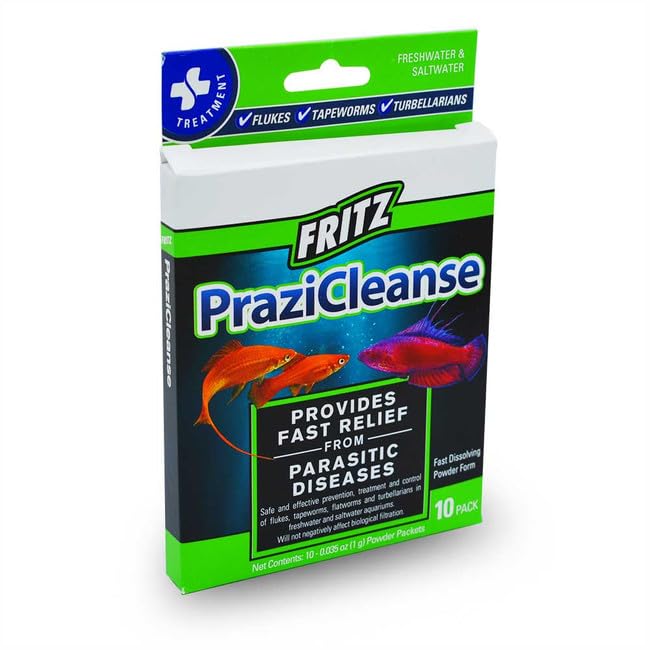 Fritz Aquatics PraziCleanse | Size: 10 Packets | Aquarium Deworming Fish Medicine | Indian Fish Monsters (IFM)