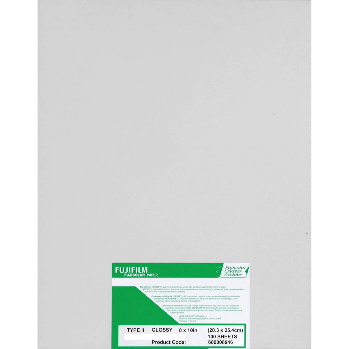 Fujifilm Fujicolor Crystal Archive Super Type-II Color Enlarging Paper - 8x10" - 100 Sheets - Glossy Surface.