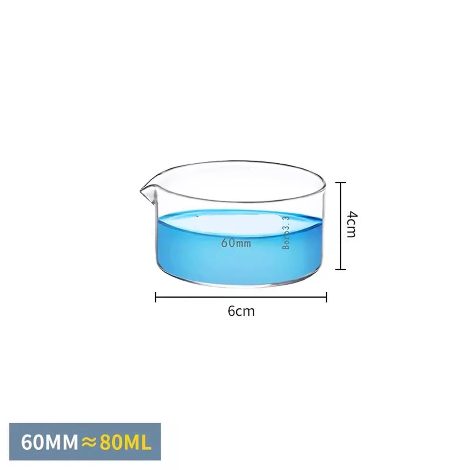 Kristallisierschale aus Gläser mit Öffnung, Schale mit flachem Boden, dickwandiges experimentelles Glasgeschirr(150mm 1pcs)