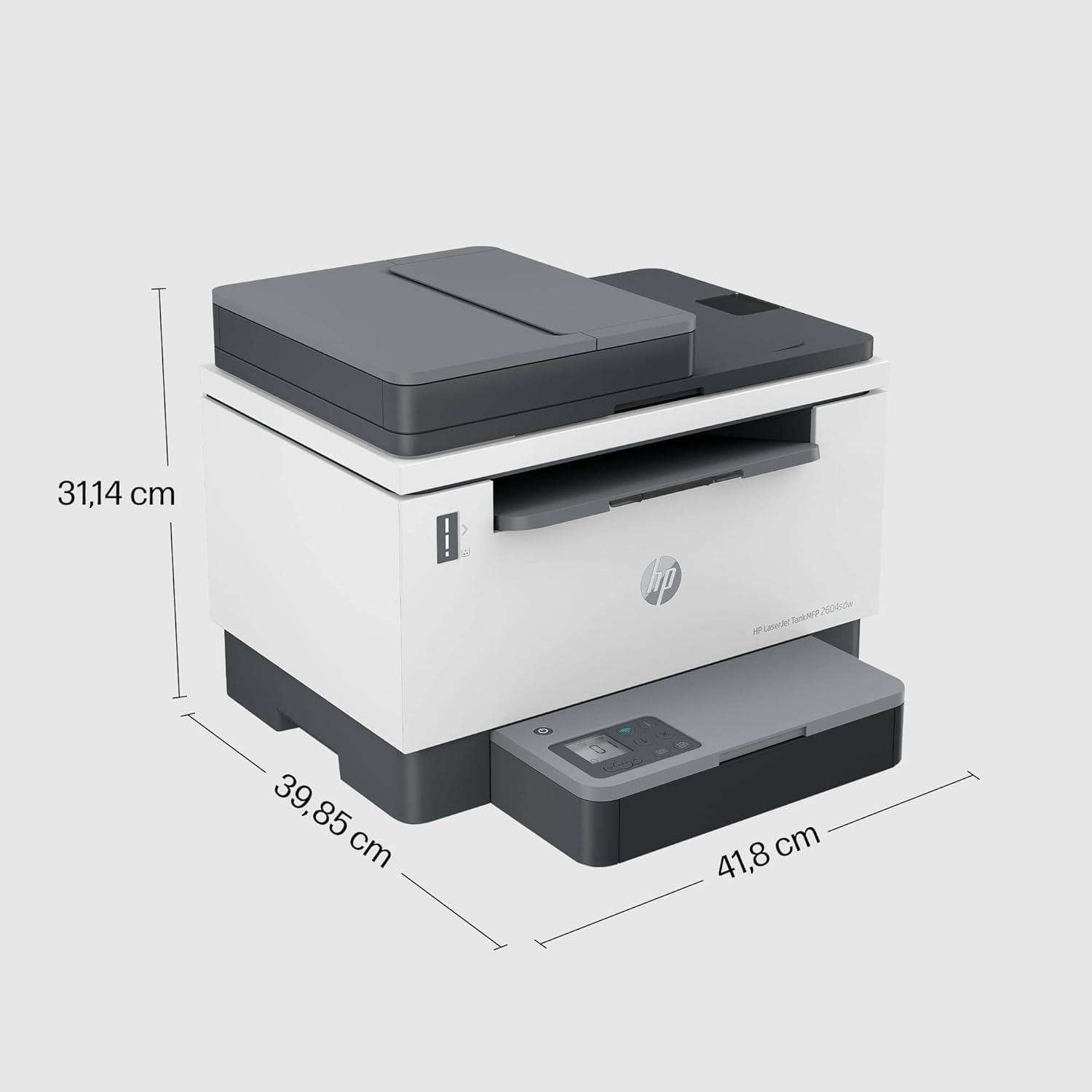 HP LaserTank 2604sdw, 381V1A, Impresora Monocromo Multifunción con Tóner Integrado de Recarga Rápida, Doble Cara Automática, 22 ppm, hasta 5000 Páginas, Escáner, Wi‑Fi, USB, Blanca