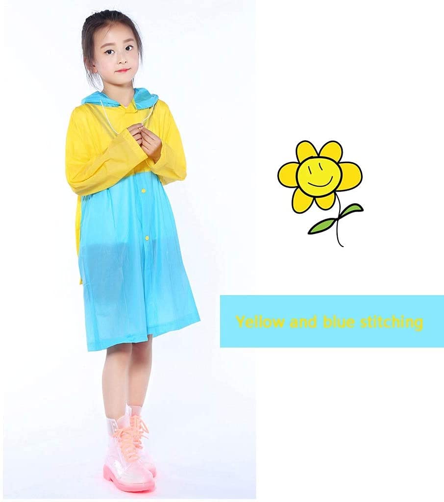 GerRit Chubasquero para niños Poncho de lluvia, impermeable con capucha para niños y niñas, adecuado para viajes, camping, deportes al aire libre 7,28 (color: azul, tamaño: extragrande)