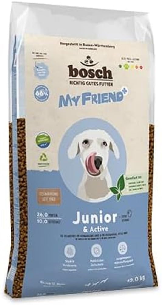 Bosch My Friend + Dog Junior & Active sucha karma dla psów młodych i aktywnych psów, 1 x 12 kg