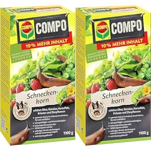 COMPO Schneckenkorn regenfest, 1,1 kg (Packung mit 2)