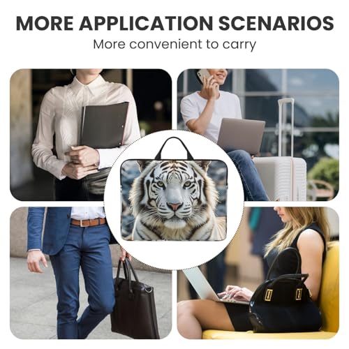 Funda para laptop de 14 pulgadas con diseño White Tiger miniatura 7
