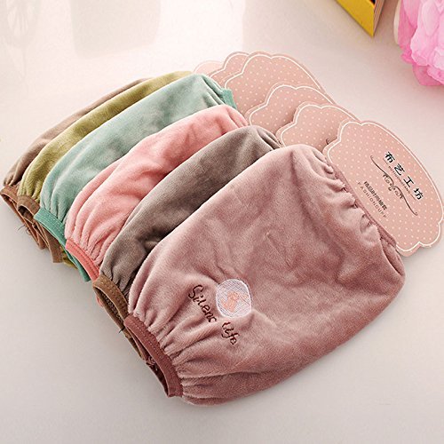 GlobalNiche® Random send color : 1 double Cute embroidered rabbit cuffs women sleeve flannel antifouling protective sleeve Winter coats Dustproof Cuff Over