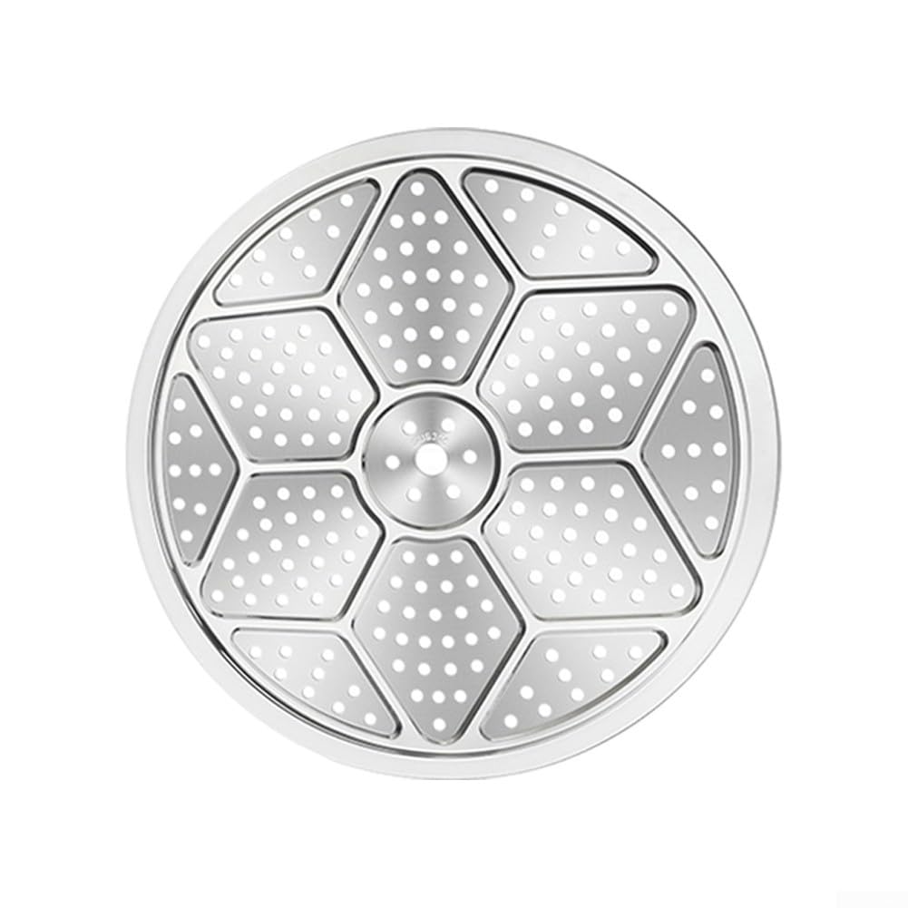 Nexbrill 304 Stainless Steel Round Steamer Tray Rack, Even-Heat Steaming Plate, Fits 15-39cm Stockpots and Pressure Cookers, Easy Clean Kitchen Tool for Vegetables Seafood Dim Sum(31cm)