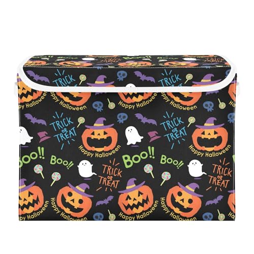 xigua Halloween Ghost Pumpkin Ghosts Storage Bins with Lids and Carrying Handle,Foldable Storage...