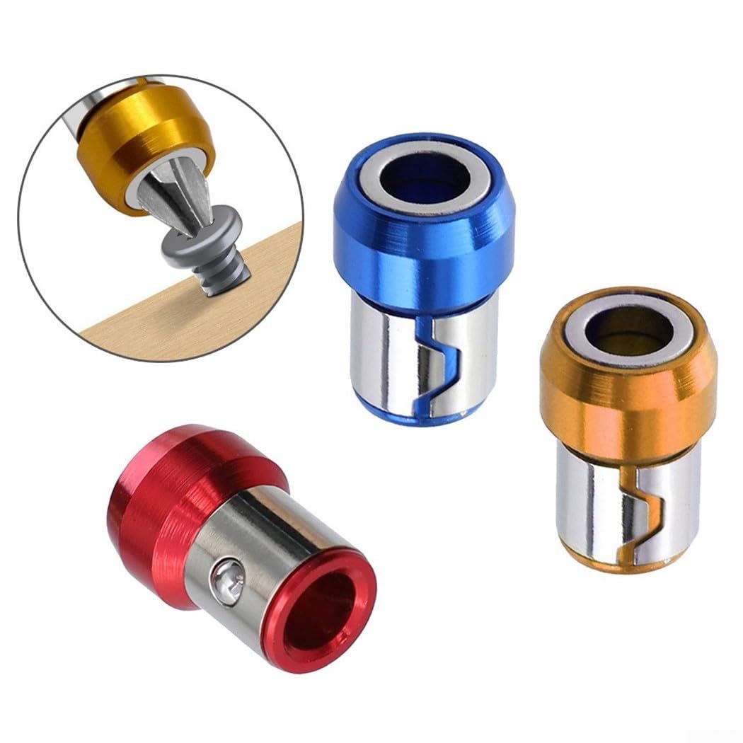 Supporto magnetico per cacciavite ad anello per gambo da 1/4 di pollice, supporto per vite in metallo con forte magnetismo, set da 1 o 3 pezzi