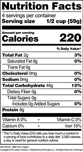 Millet Flour, Organic (16 oz, ZIN: 526190) - 2 Pack image 5