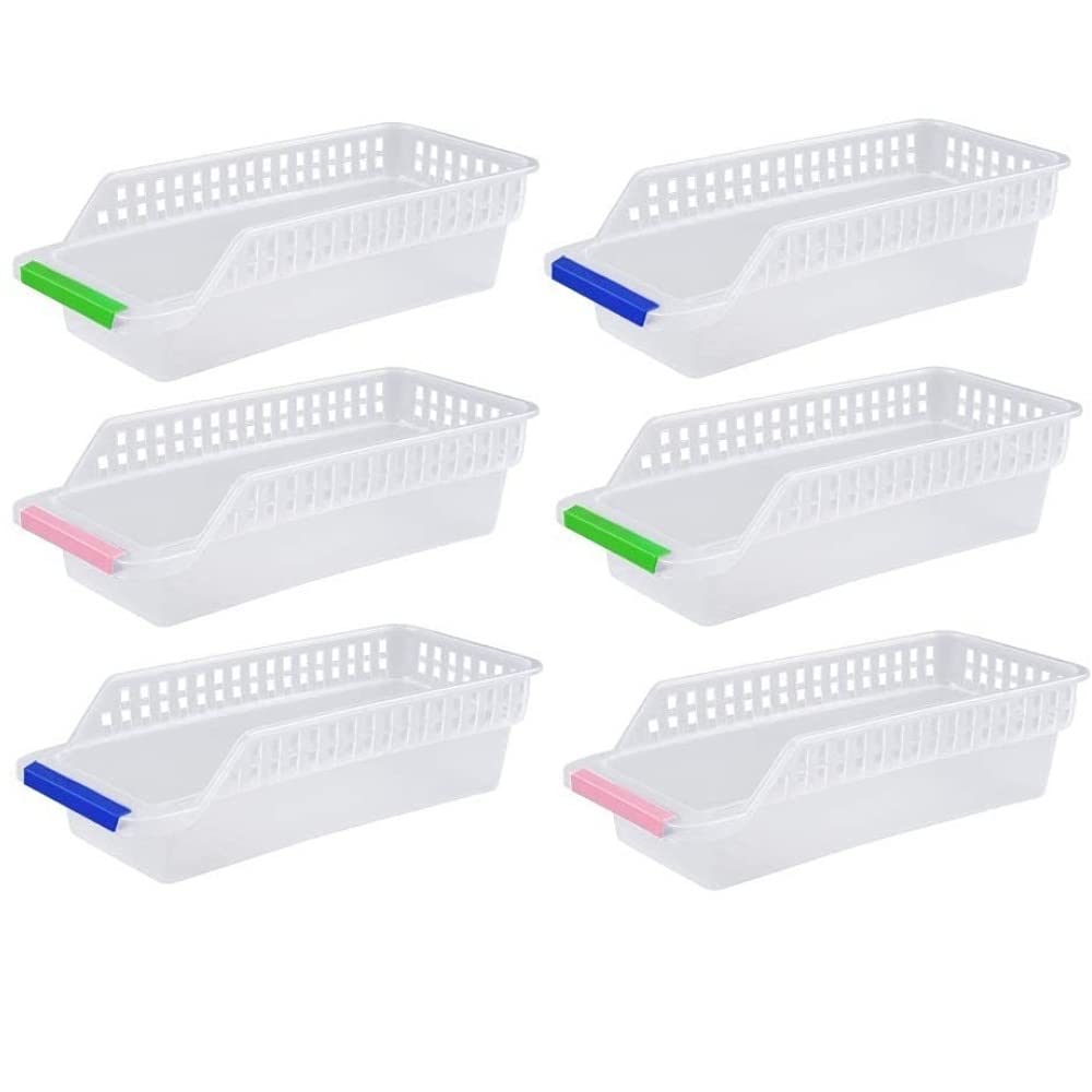 EVERBUY Pack of 6 - Kitchen Storage Baskets for Cupboards Storage Organisers Fridge Organiser Storage 30cm x 13cm (6)