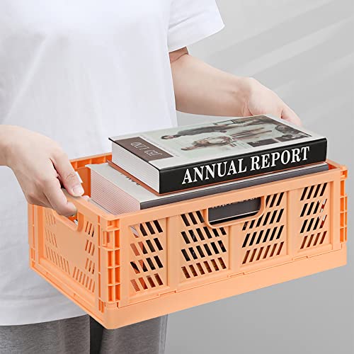 Regalkörbe 4 Set Plastik Lagerkisten Faltbar Aufbewahrungsboxen Küche Schubladeneinsätze Stapelbare Regal Körbe Lagerkästen Transport boxen Schrankbehälter Cubes Home Office Schlafzimmer- Rosa + grün
