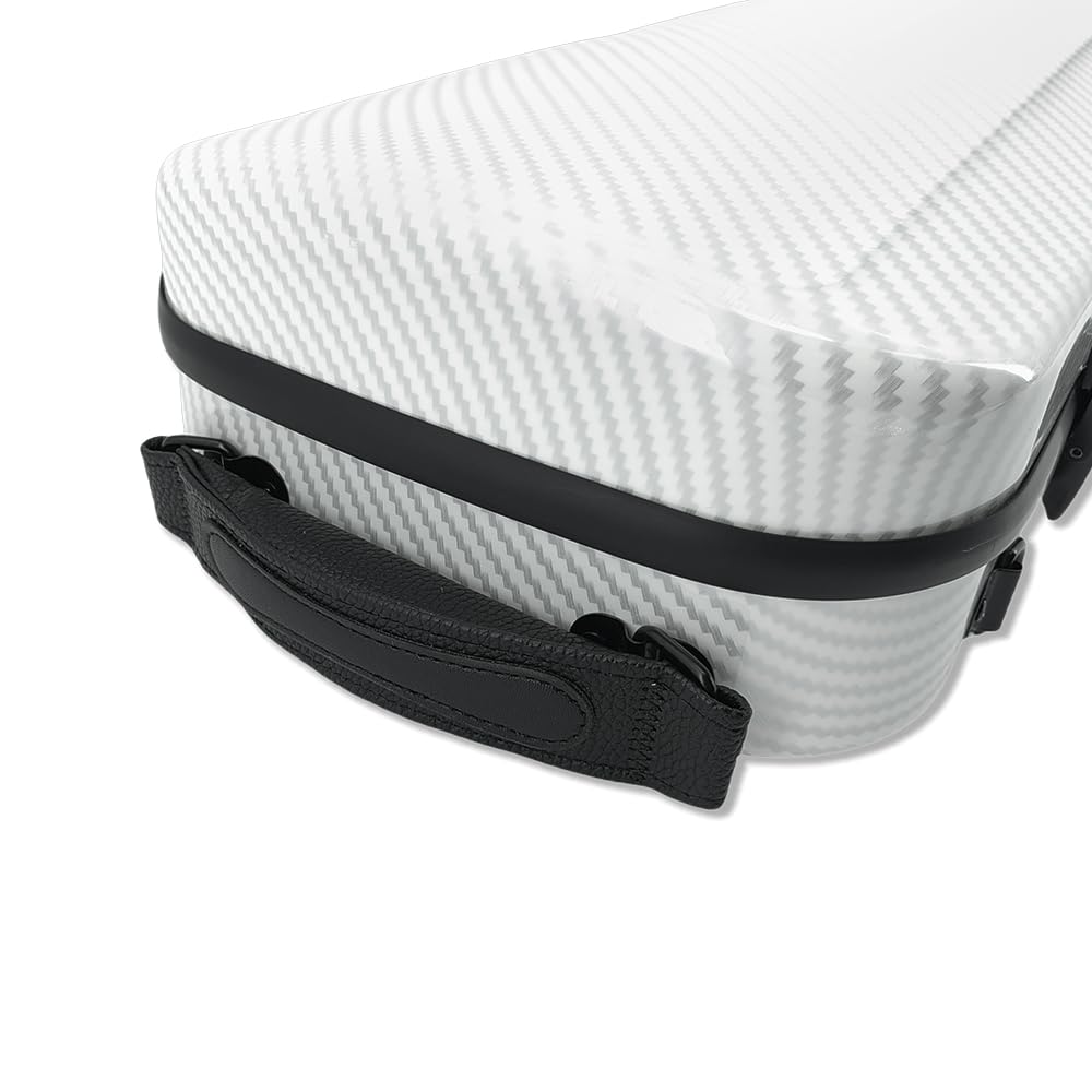 Étui rectangulaire en fibre de carbone et fibre de verre pour violon 4/4 avec sac de partitions (blanc 1)