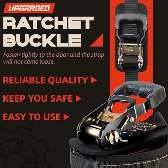 Resistance Band Door Ratchet Anchor with 6 Points - Portable Home Workout Anchor (Fits 6-7.7ft Doors)