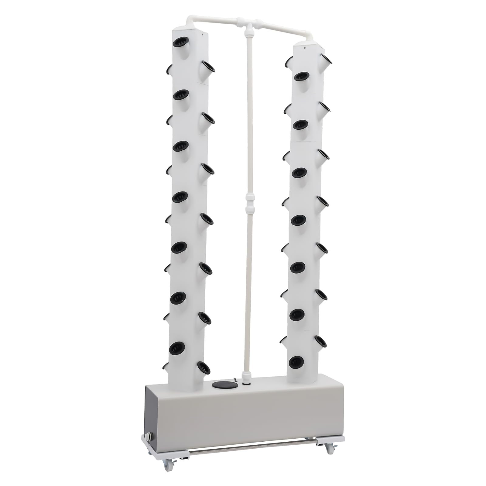 Sistema idroponico 56 fori, Torre idroponica verticale con rulli e timer, Impianto di irrigazione automatica, coltivazione senza terra Torre idroponica giardino con serbatoio d'acqua 30L