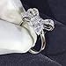 LVSHI Fashion Jewelry 925 Silver White Sapphire Bow Jewelry Ring Bride Princess Engagement Wedding Stackable Wedding Bands Rings for Women Infinity Forever Love Knot Stacking Ring Size 6-10 (US 7)