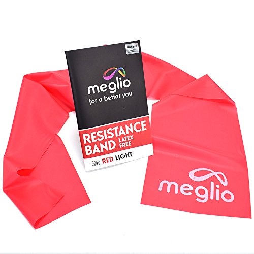 Meglio Resistance Band 2m Red Latex Free With Exercise Guide